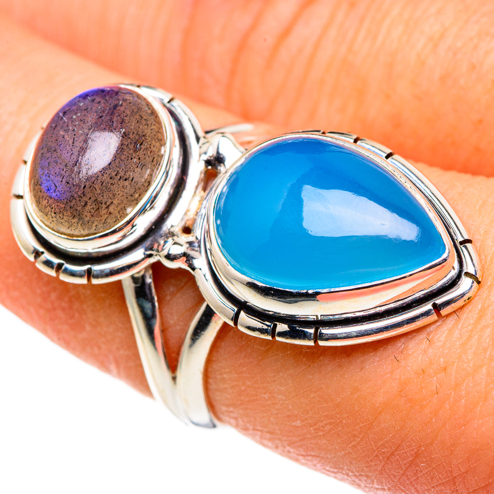 Aqua Chalcedony Rings handcrafted by Ana Silver Co - RING86628