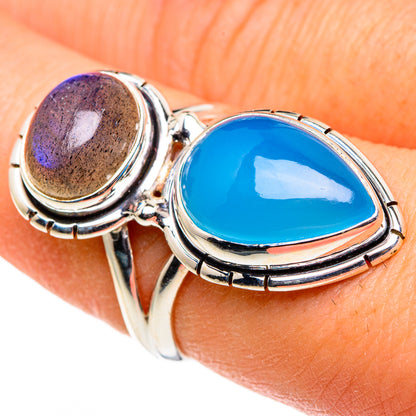 Aqua Chalcedony Rings handcrafted by Ana Silver Co - RING86628