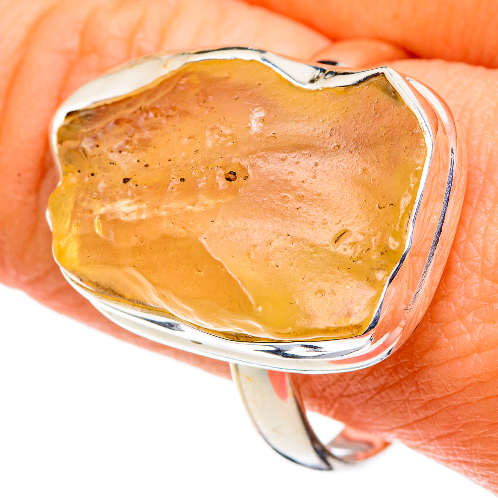 Libyan Desert Glass Rings handcrafted by Ana Silver Co - RING86636