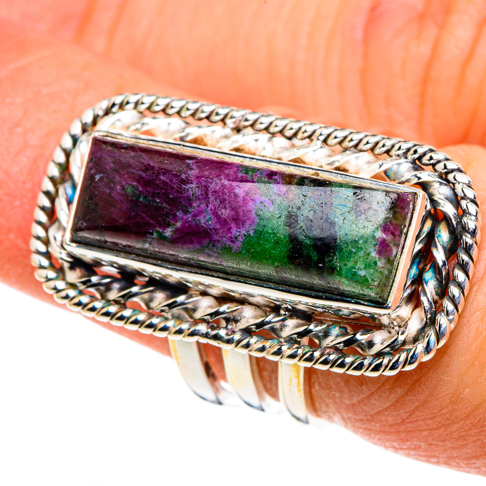 Ruby Zoisite Rings handcrafted by Ana Silver Co - RING86646
