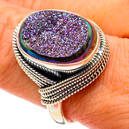 Titanium Druzy Rings handcrafted by Ana Silver Co - RING86647