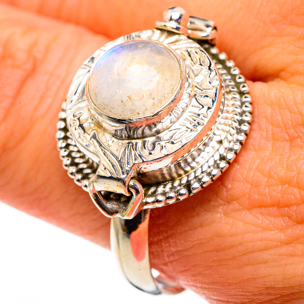 Rainbow Moonstone Rings handcrafted by Ana Silver Co - RING86675