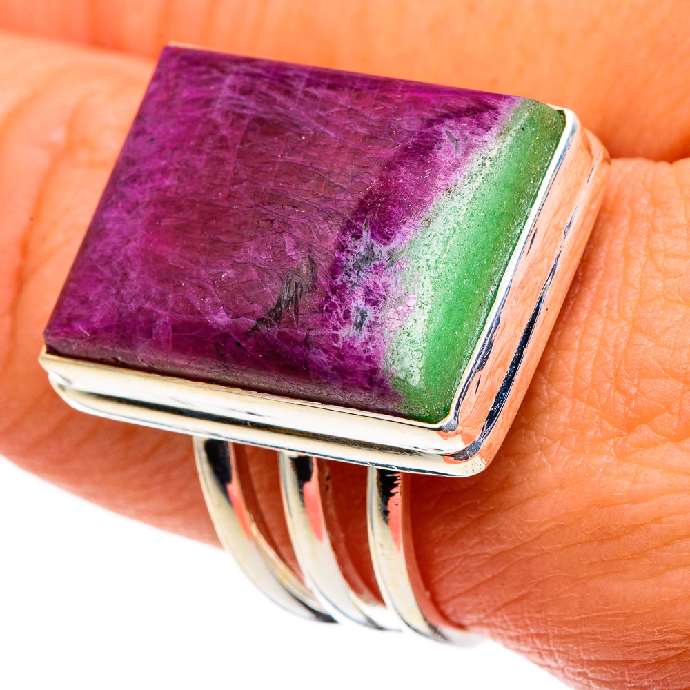 Ruby Zoisite Rings handcrafted by Ana Silver Co - RING86678