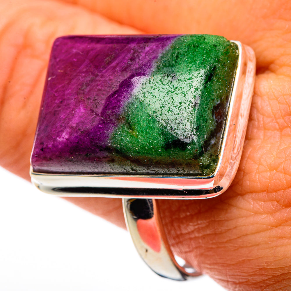 Ruby Zoisite Rings handcrafted by Ana Silver Co - RING86680