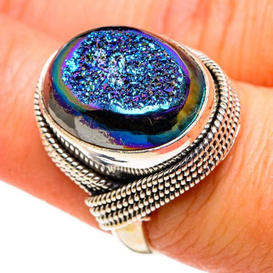 Titanium Druzy Rings handcrafted by Ana Silver Co - RING86681