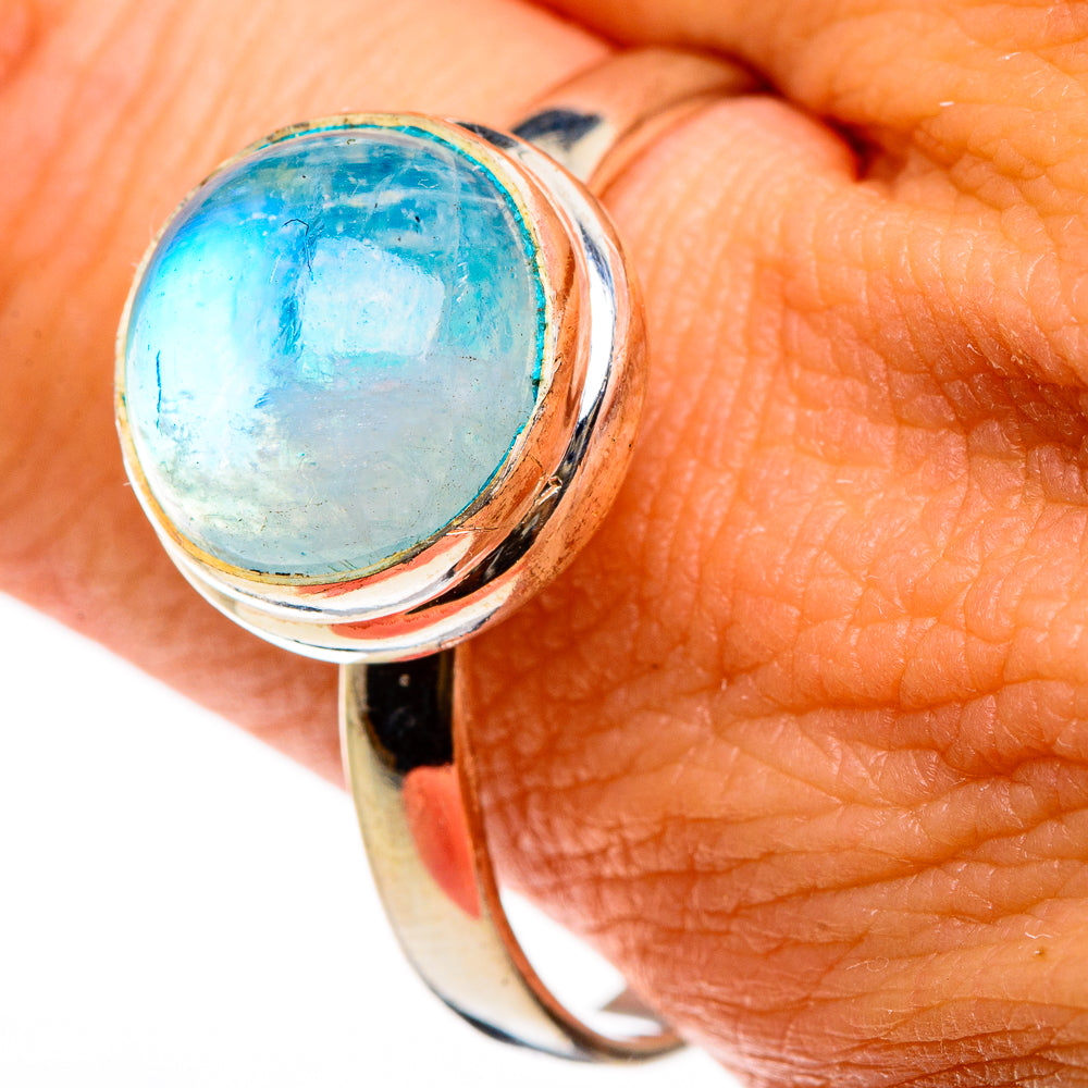 Rainbow Moonstone Rings handcrafted by Ana Silver Co - RING86704