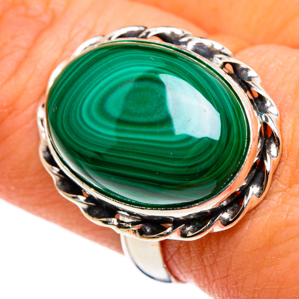 Malachite Rings handcrafted by Ana Silver Co - RING86706