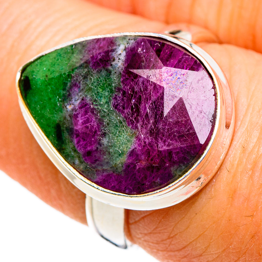 Ruby Zoisite Rings handcrafted by Ana Silver Co - RING86728