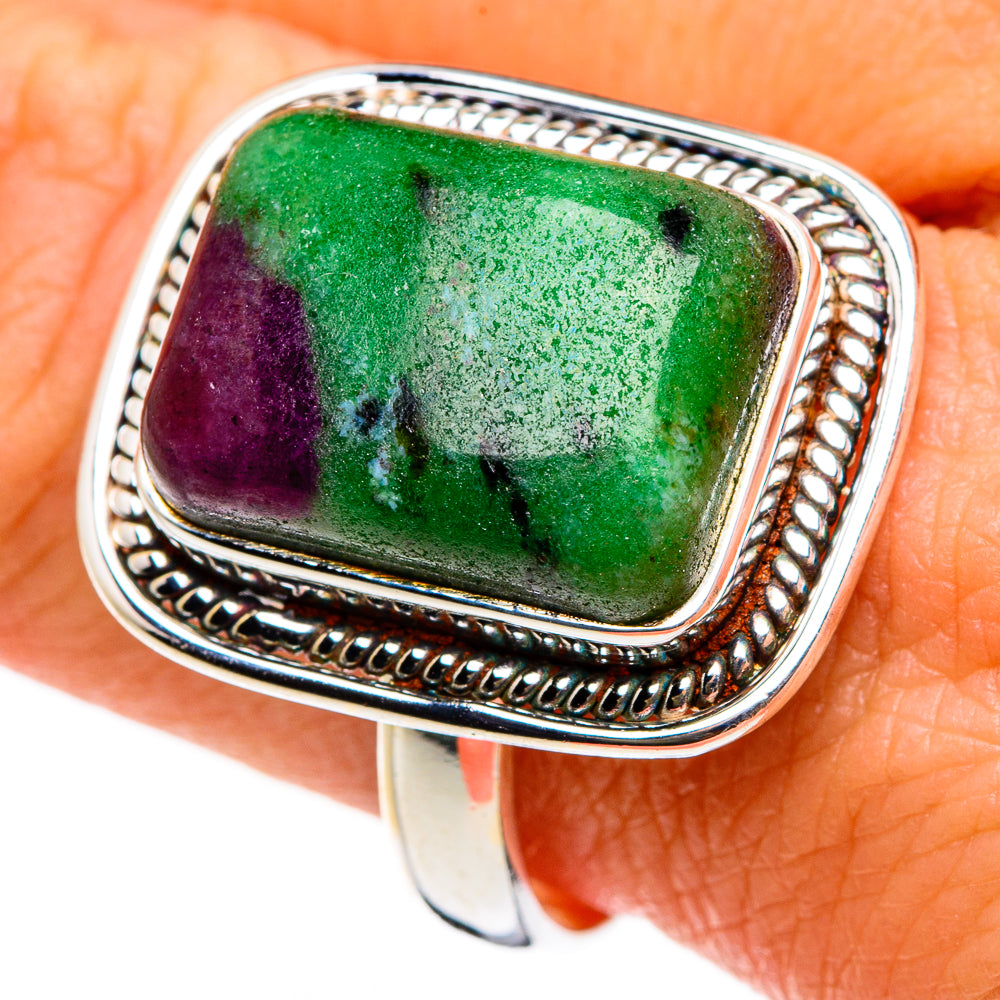 Ruby Zoisite Rings handcrafted by Ana Silver Co - RING86738