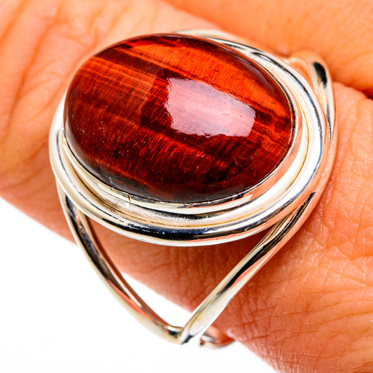 Red Tiger Eye Rings handcrafted by Ana Silver Co - RING86742