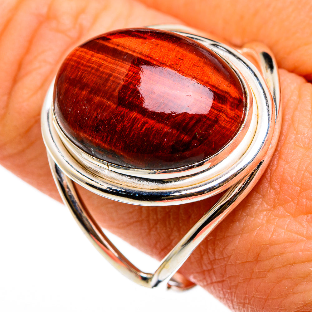 Red Tiger Eye Rings handcrafted by Ana Silver Co - RING86742