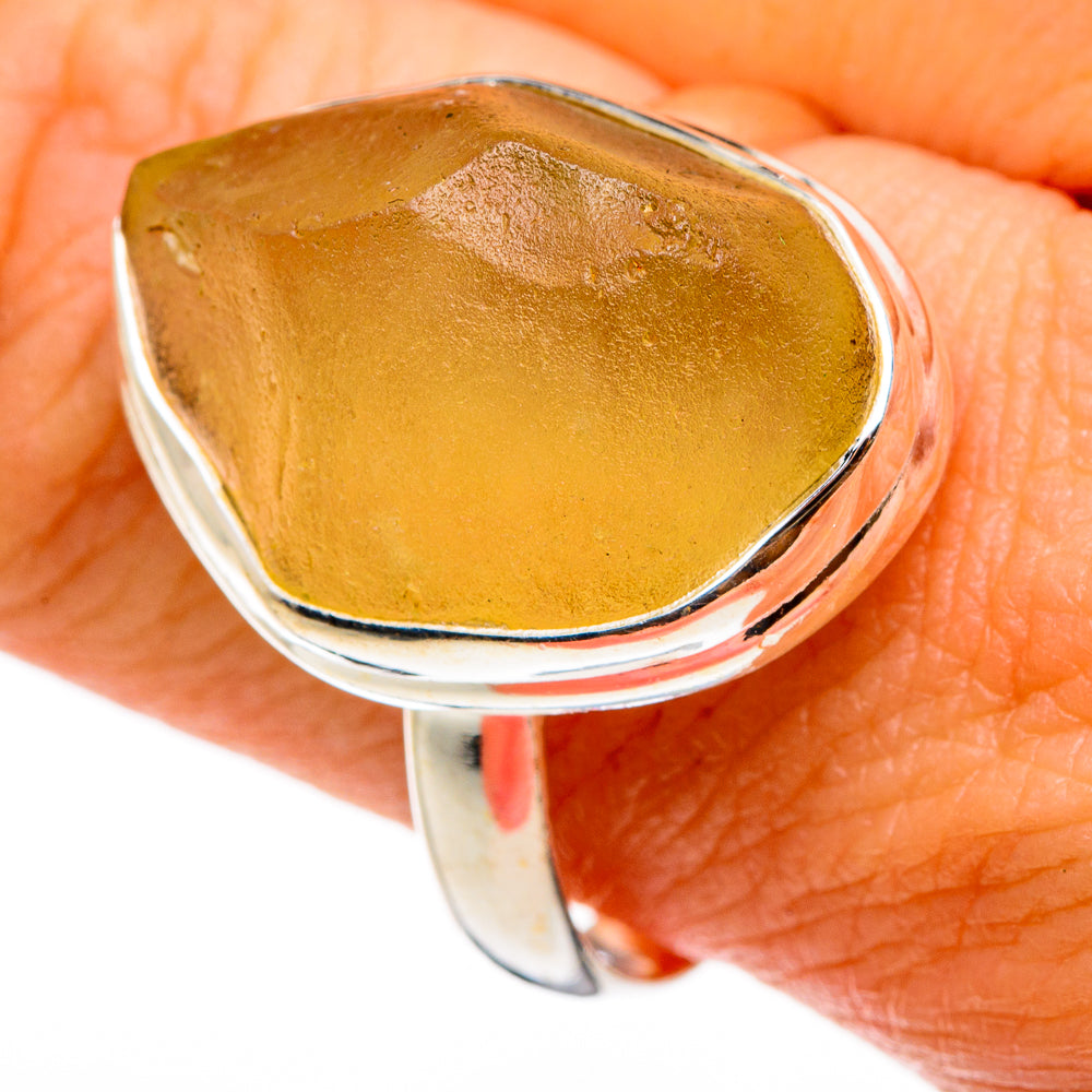 Libyan Desert Glass Rings handcrafted by Ana Silver Co - RING86746