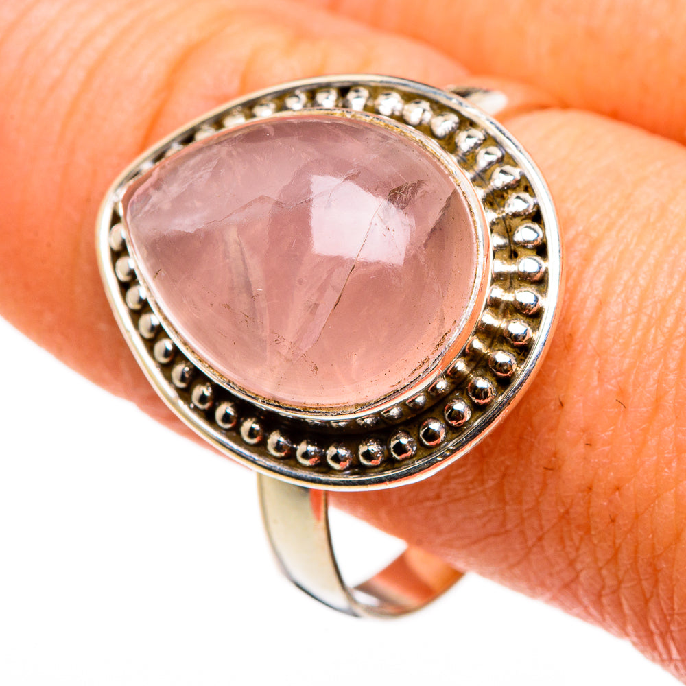 Rose Quartz Rings handcrafted by Ana Silver Co - RING86749