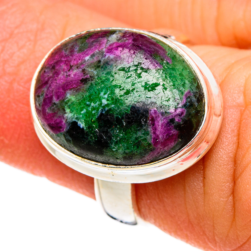 Ruby Zoisite Rings handcrafted by Ana Silver Co - RING86758