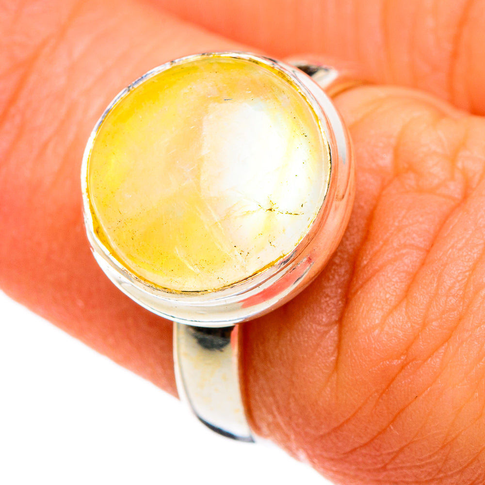 Yellow Moonstone Rings handcrafted by Ana Silver Co - RING86763