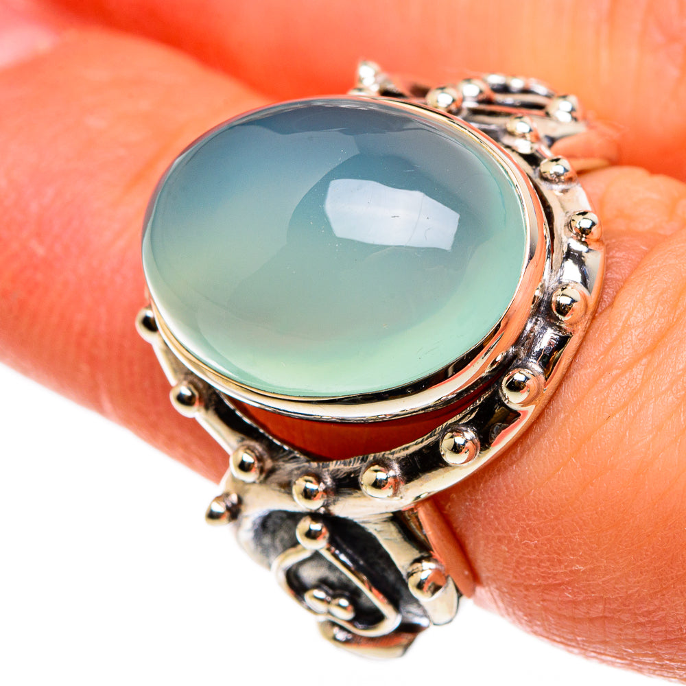 Aqua Chalcedony Rings handcrafted by Ana Silver Co - RING86766