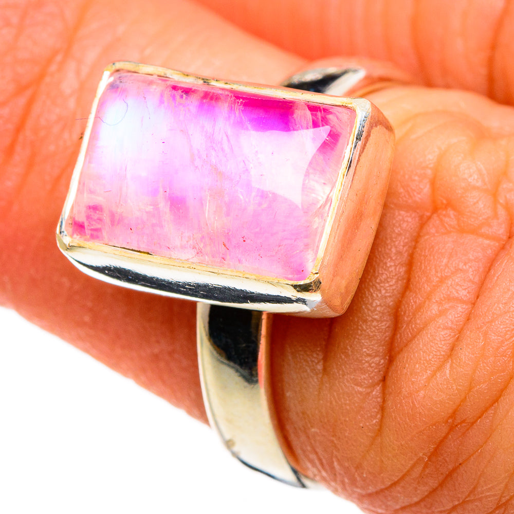 Pink Moonstone Rings handcrafted by Ana Silver Co - RING86780