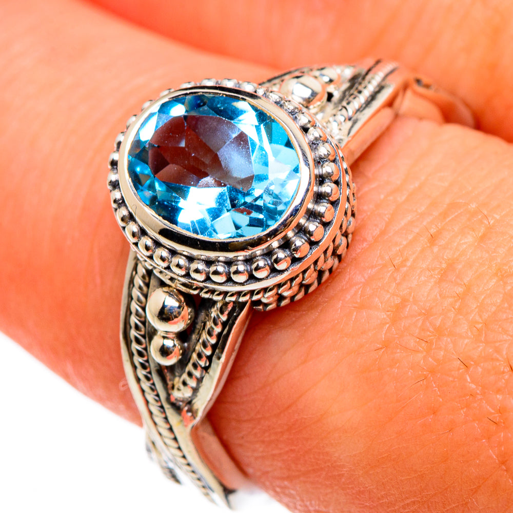 Blue Topaz Rings handcrafted by Ana Silver Co - RING86796