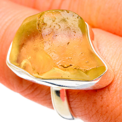 Libyan Desert Glass Rings handcrafted by Ana Silver Co - RING86806