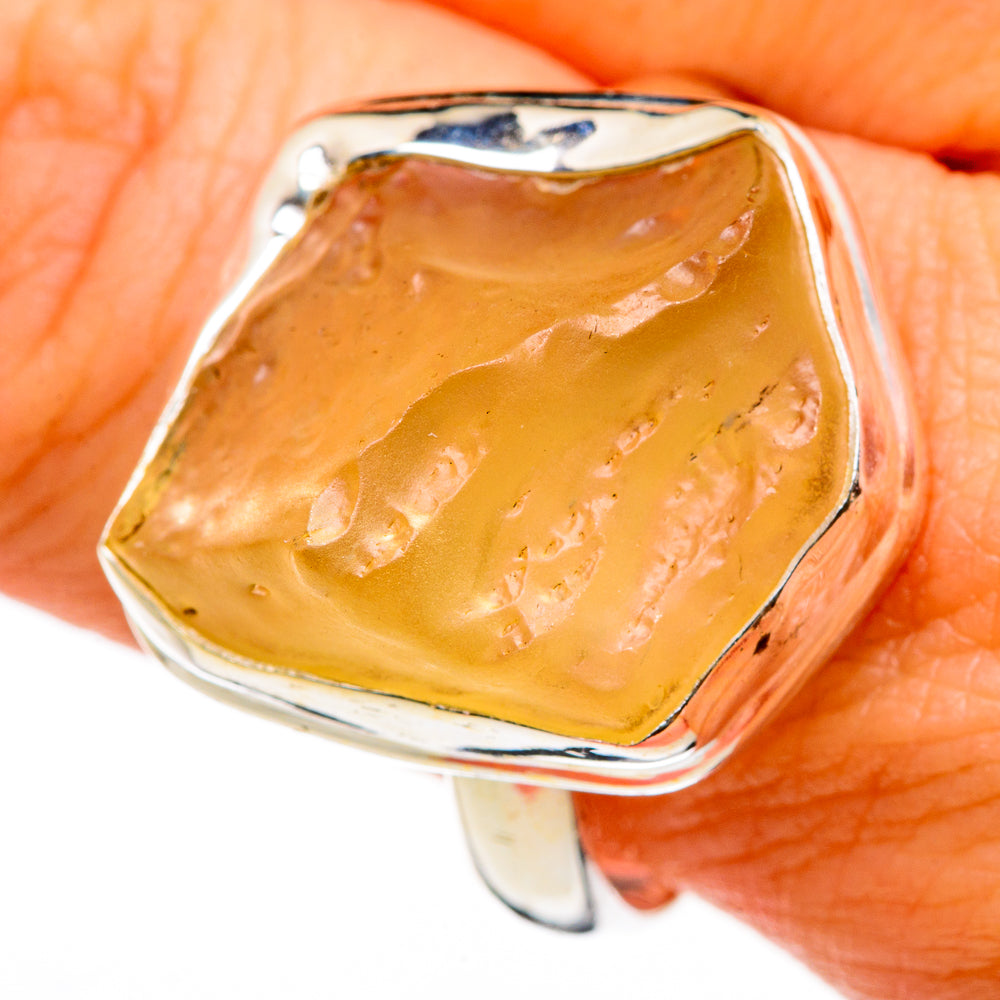 Libyan Desert Glass Rings handcrafted by Ana Silver Co - RING86808