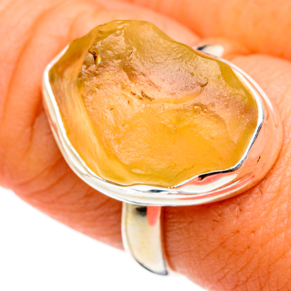 Libyan Desert Glass Rings handcrafted by Ana Silver Co - RING86809