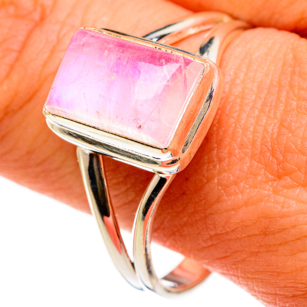 Pink Moonstone Rings handcrafted by Ana Silver Co - RING86812