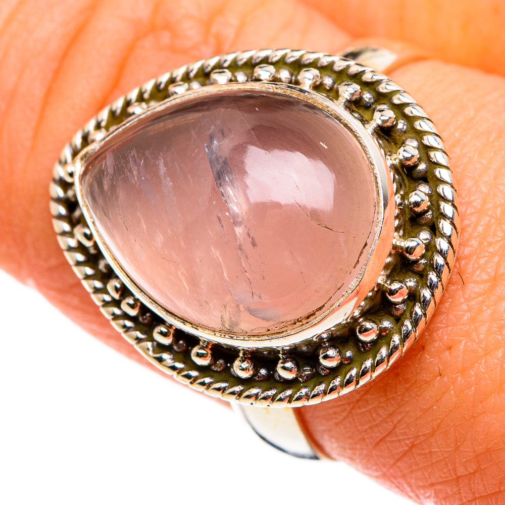 Rose Quartz Rings handcrafted by Ana Silver Co - RING86813