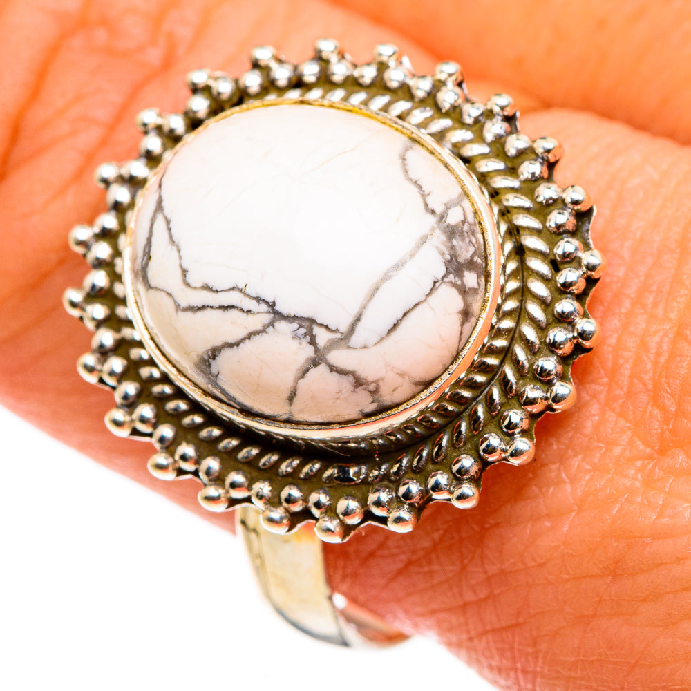 Howlite Rings handcrafted by Ana Silver Co - RING86817