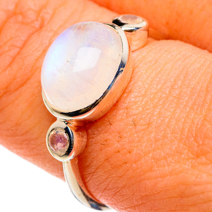 Rainbow Moonstone Rings handcrafted by Ana Silver Co - RING86818