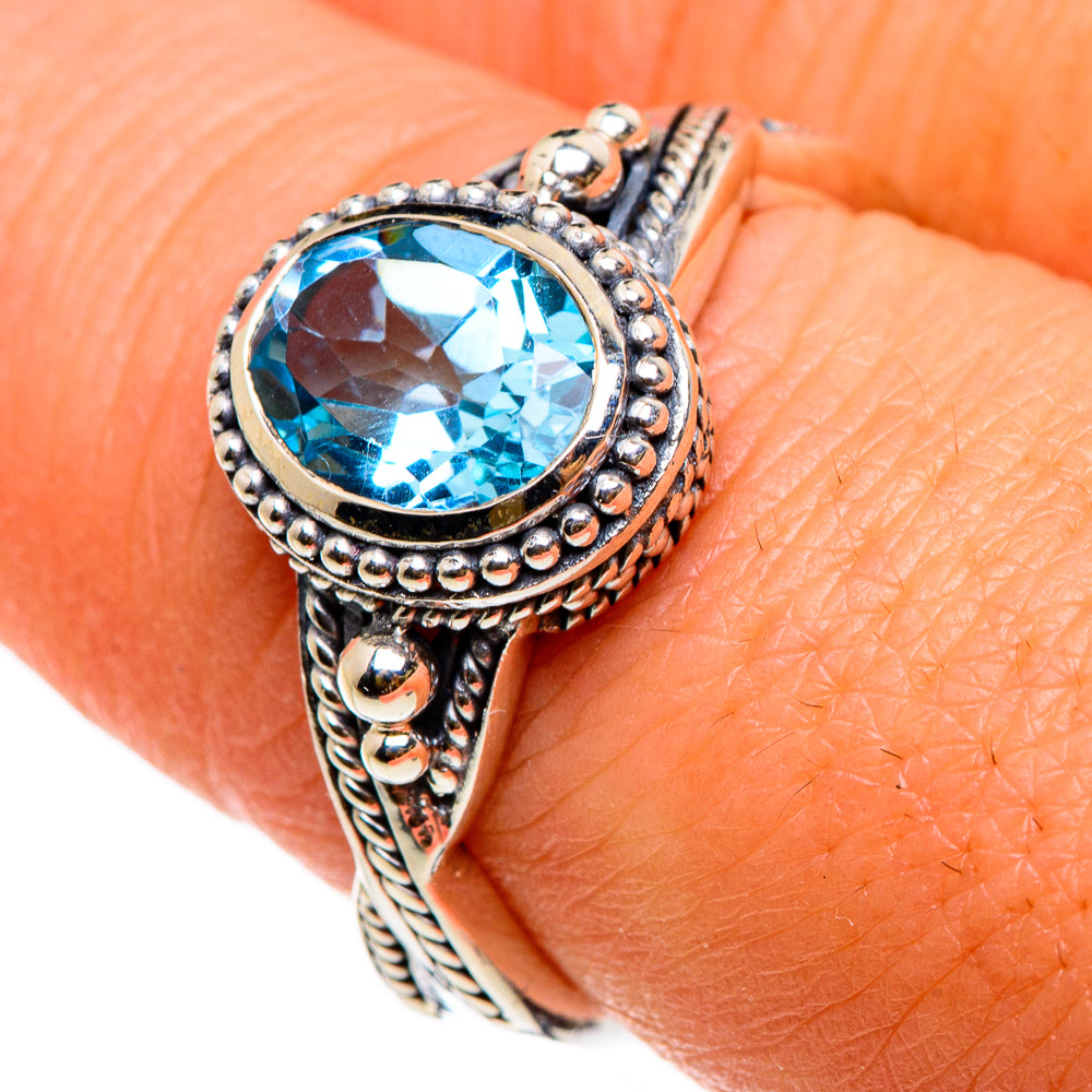 Blue Topaz Rings handcrafted by Ana Silver Co - RING86826