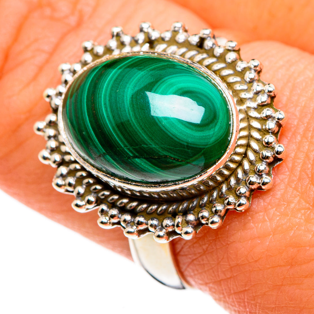 Malachite Rings handcrafted by Ana Silver Co - RING86832
