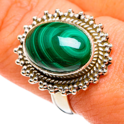 Malachite Rings handcrafted by Ana Silver Co - RING86832