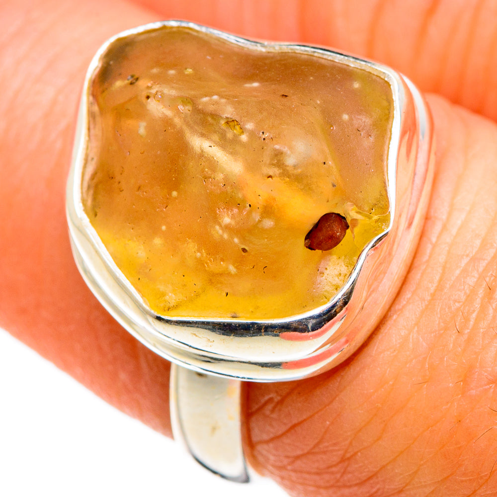 Libyan Desert Glass Rings handcrafted by Ana Silver Co - RING86838