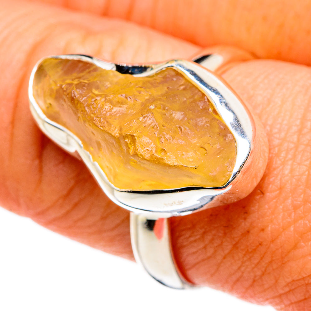 Libyan Desert Glass Rings handcrafted by Ana Silver Co - RING86840