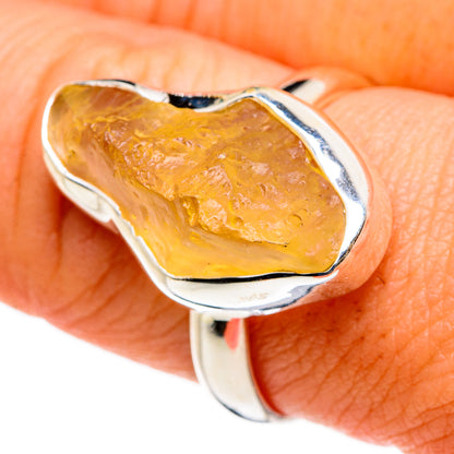 Libyan Desert Glass Rings handcrafted by Ana Silver Co - RING86840
