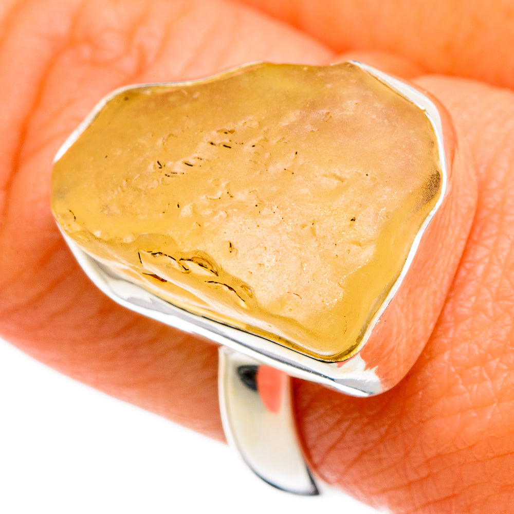 Libyan Desert Glass Rings handcrafted by Ana Silver Co - RING86841