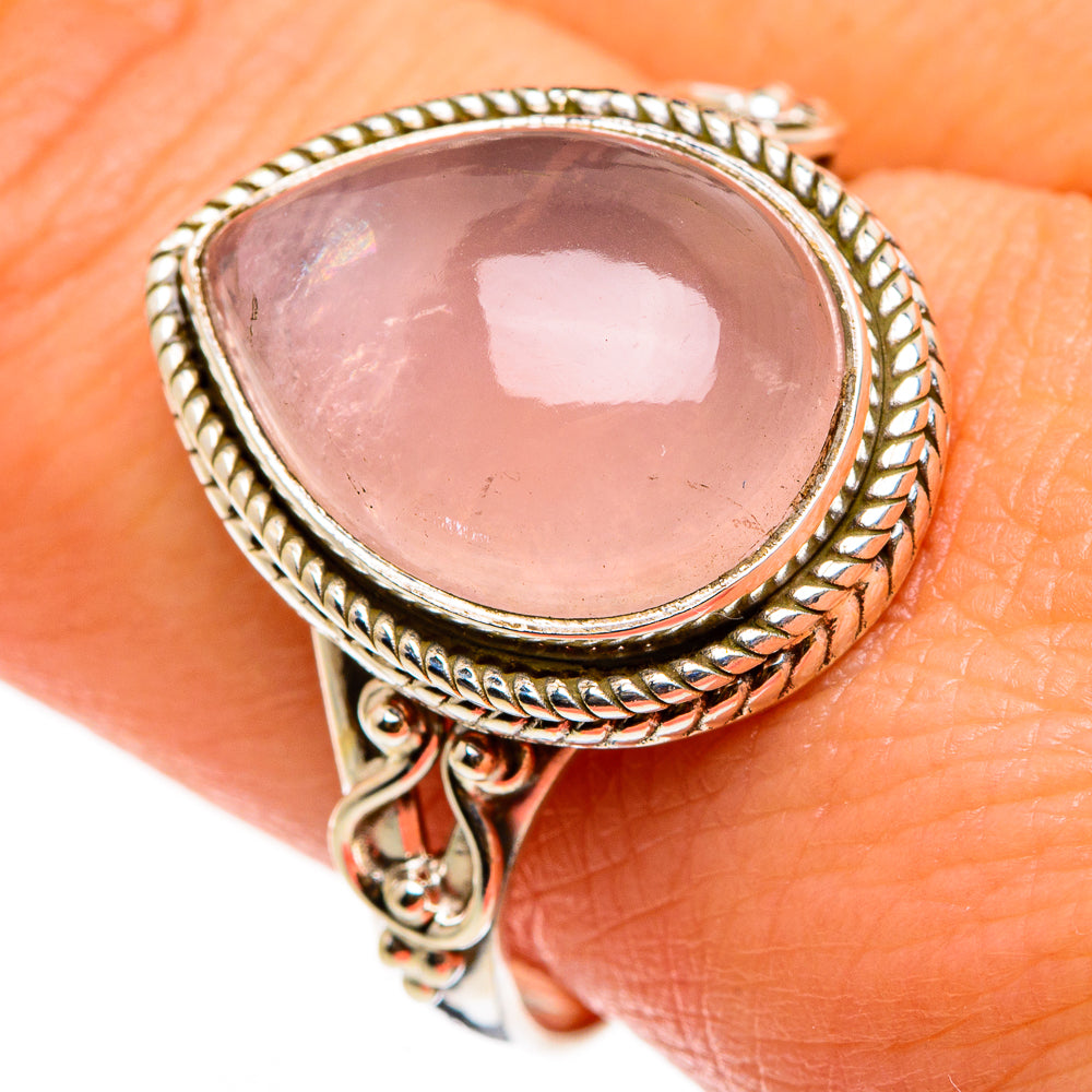 Rose Quartz Rings handcrafted by Ana Silver Co - RING86844