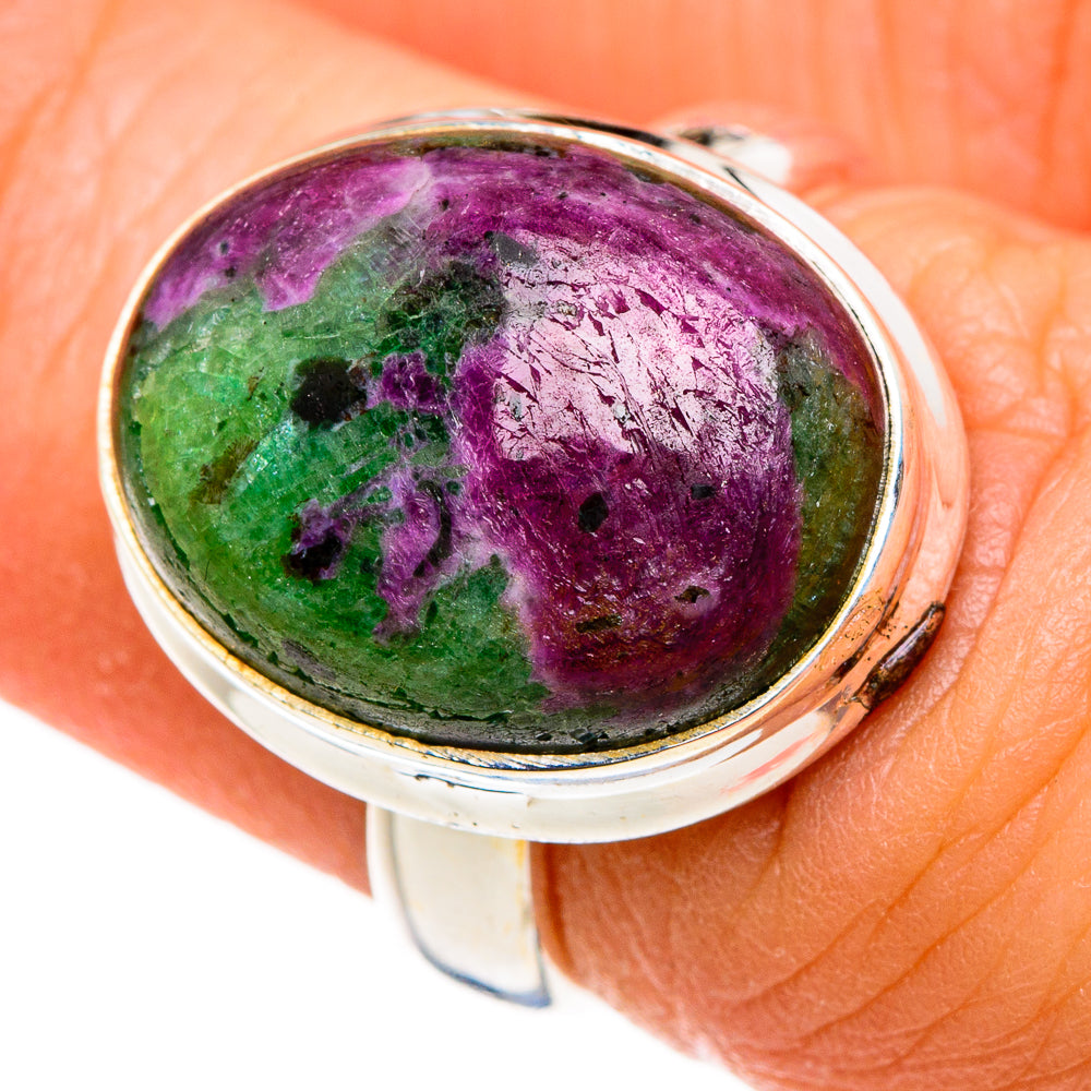 Ruby Zoisite Rings handcrafted by Ana Silver Co - RING86854