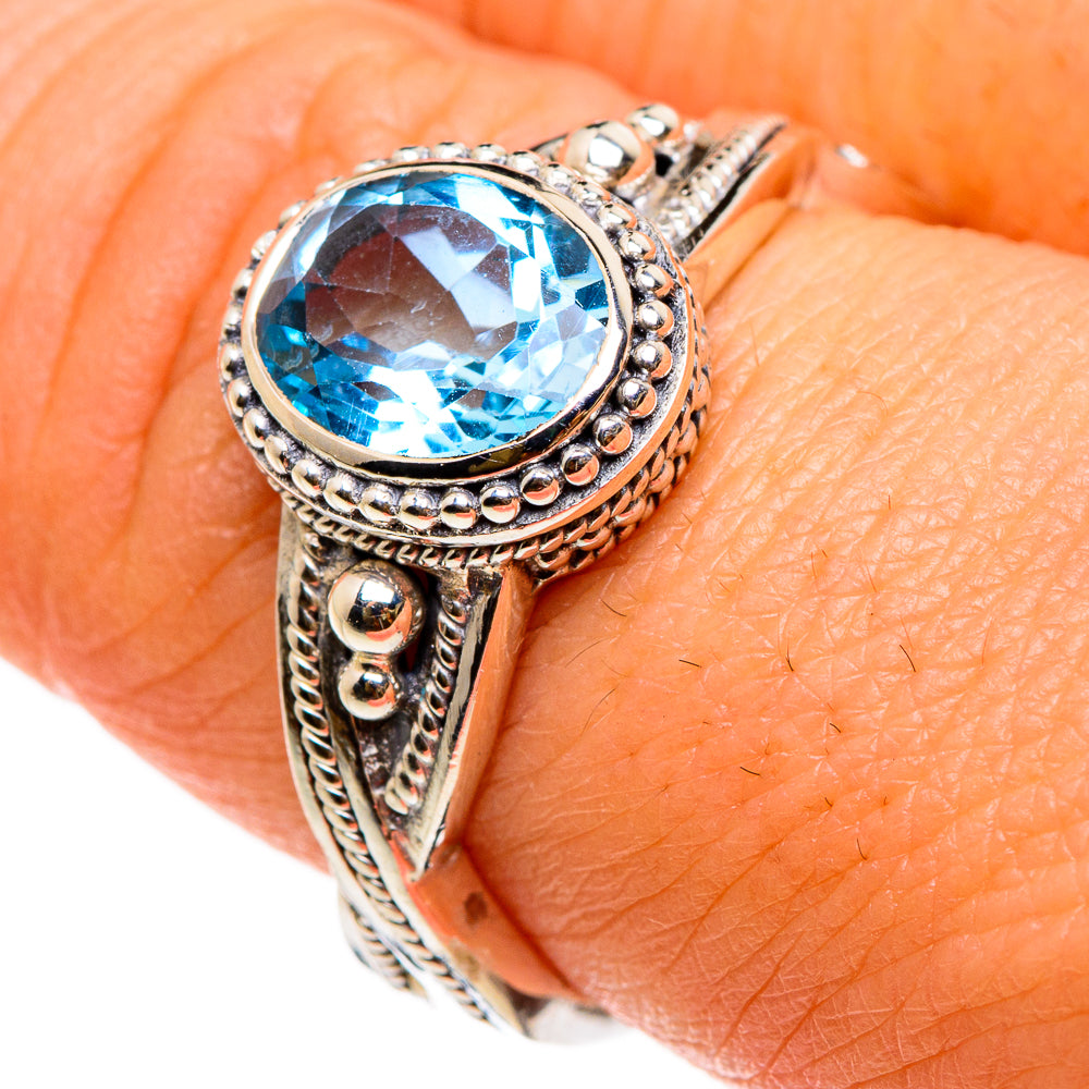 Blue Topaz Rings handcrafted by Ana Silver Co - RING86862