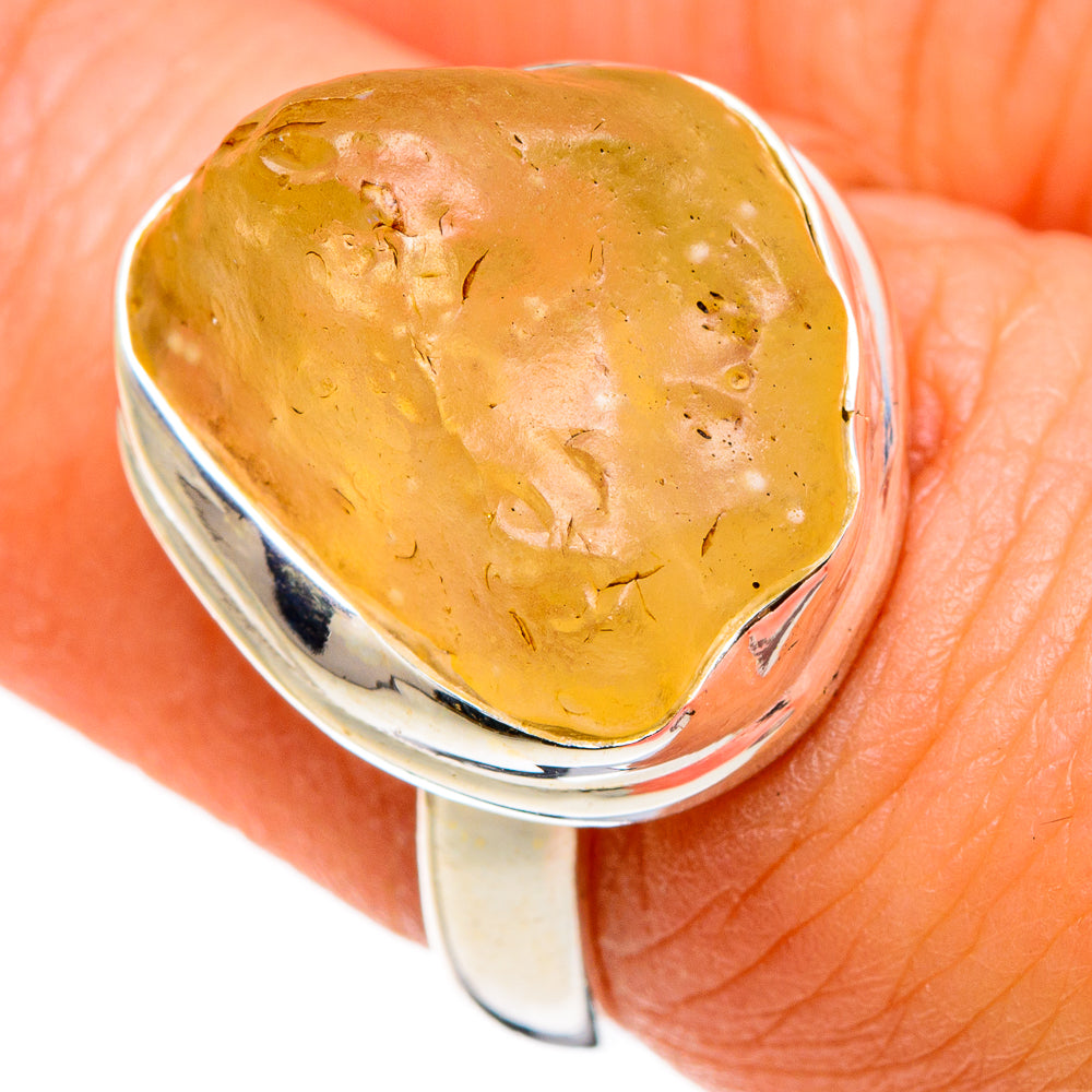 Libyan Desert Glass Rings handcrafted by Ana Silver Co - RING86872