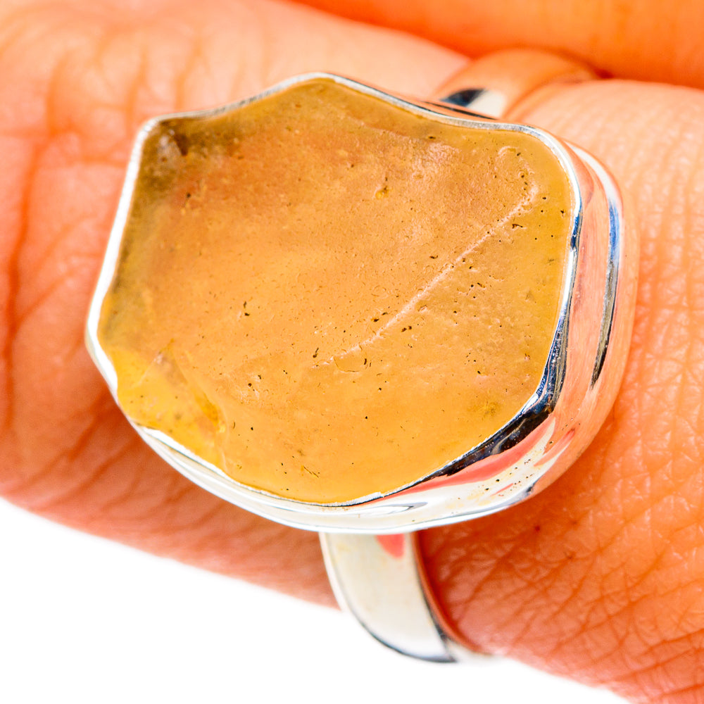 Libyan Desert Glass Rings handcrafted by Ana Silver Co - RING86873