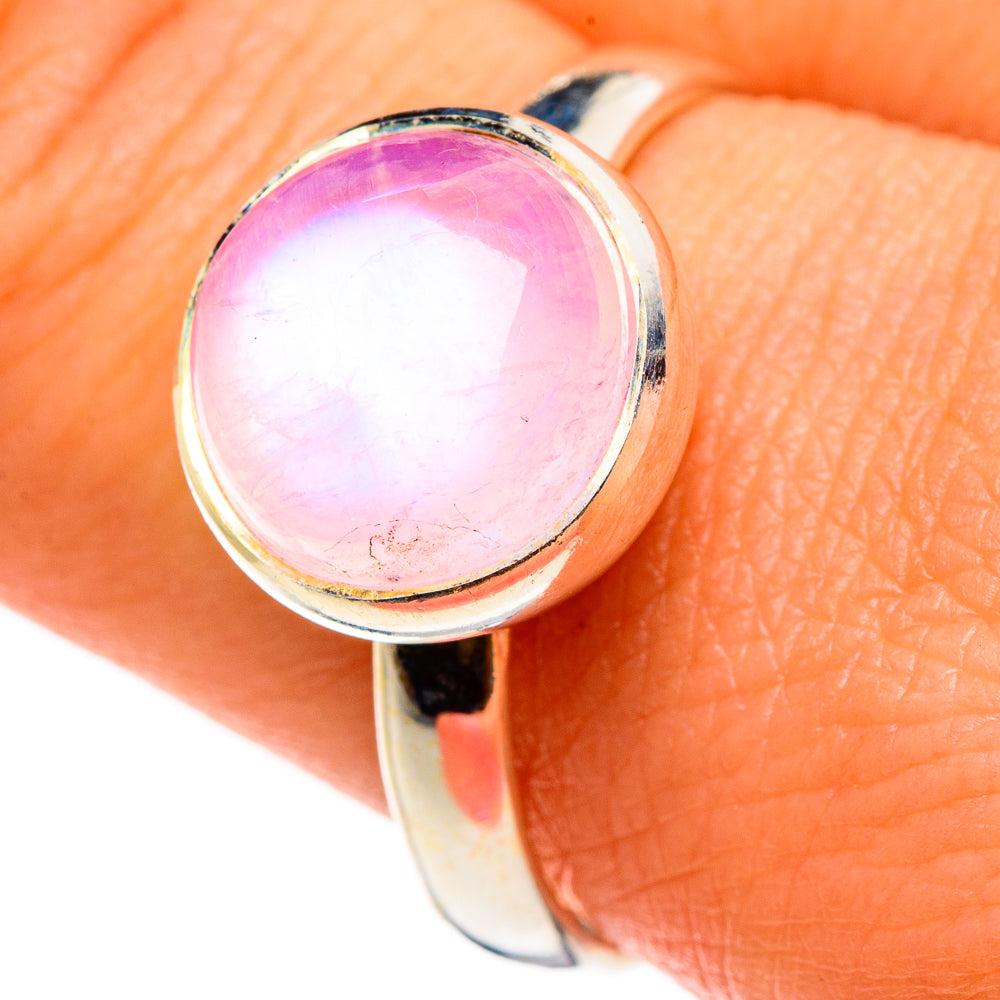 Pink Moonstone Rings handcrafted by Ana Silver Co - RING86875