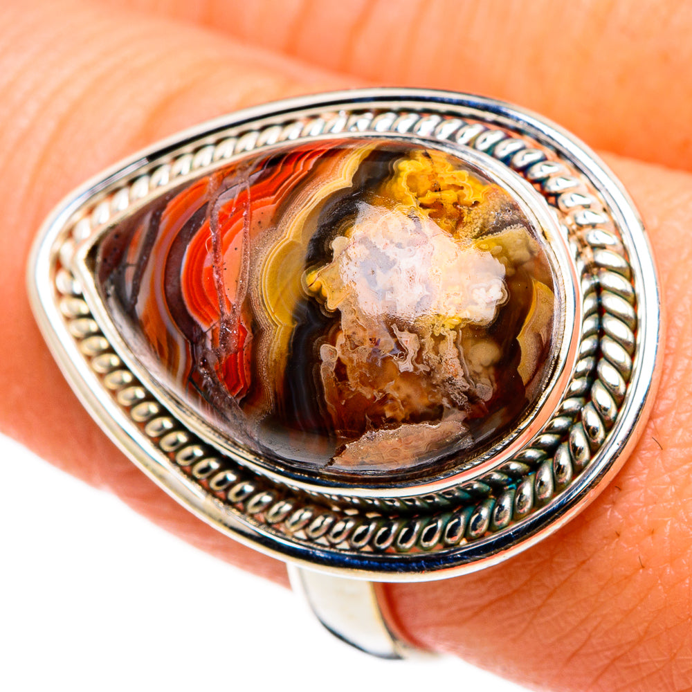 Crazy Lace Agate Rings handcrafted by Ana Silver Co - RING86896