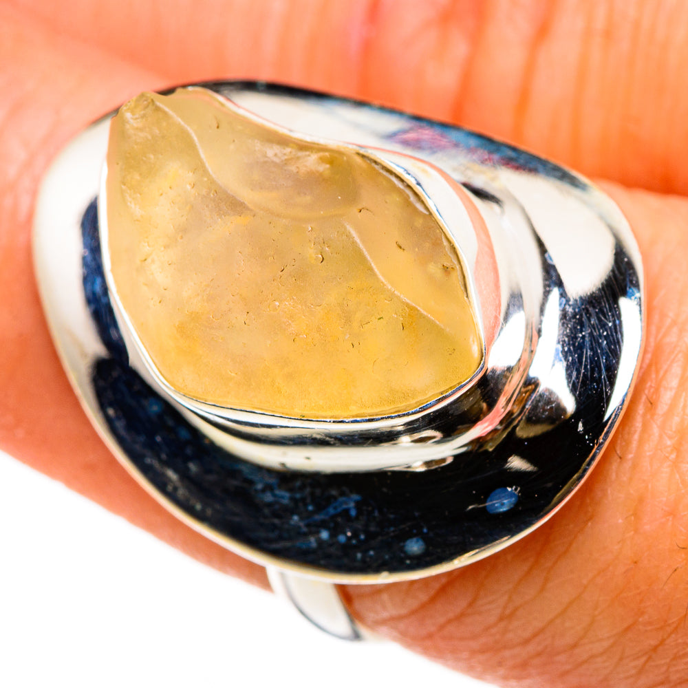 Libyan Desert Glass Rings handcrafted by Ana Silver Co - RING86907