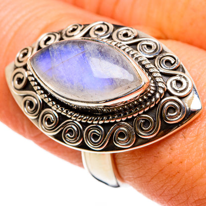 Rainbow Moonstone Rings handcrafted by Ana Silver Co - RING86913