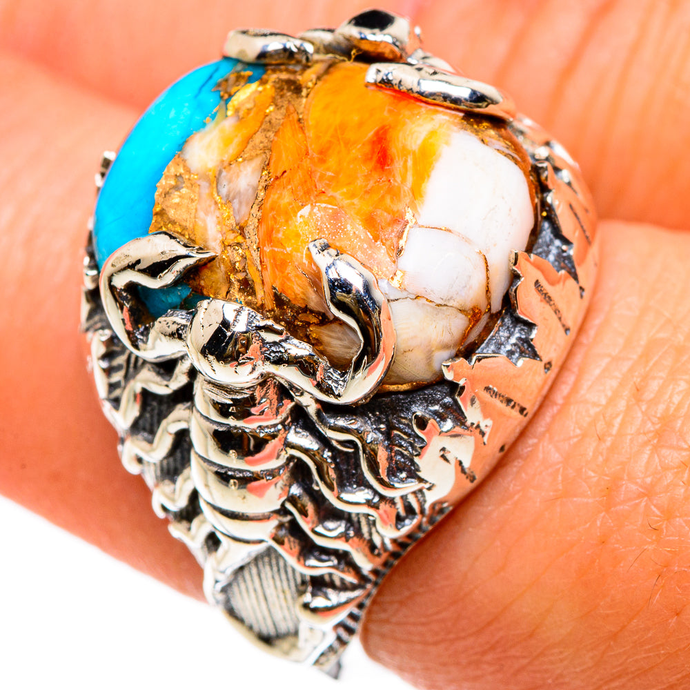 Spiny Oyster Turquoise Rings handcrafted by Ana Silver Co - RING86914