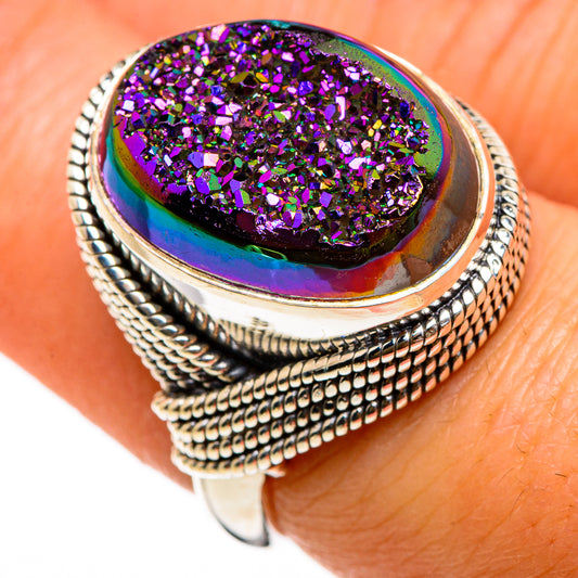Titanium Druzy Rings handcrafted by Ana Silver Co - RING86915