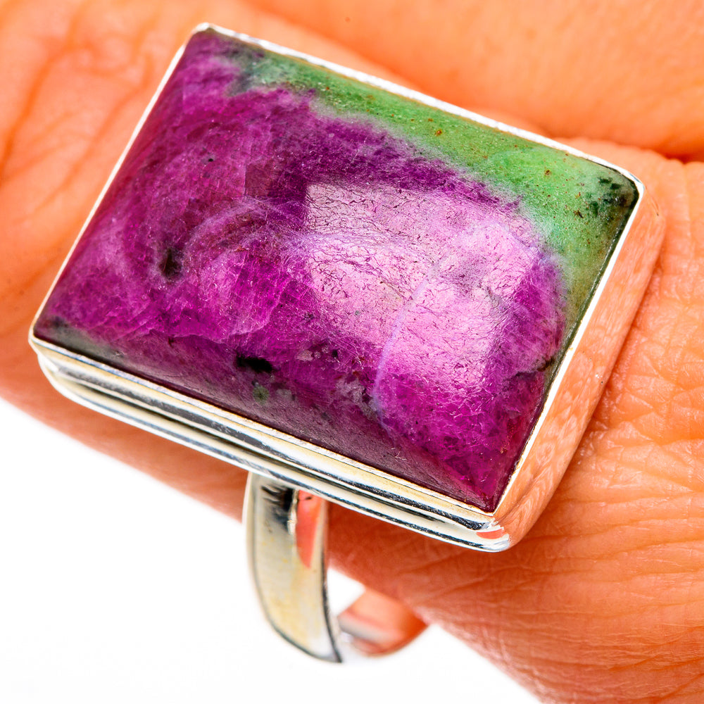 Ruby Zoisite Rings handcrafted by Ana Silver Co - RING86916