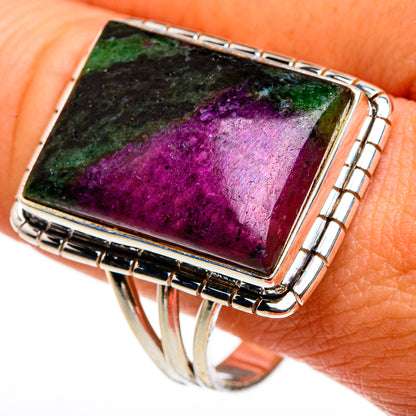 Ruby Zoisite Rings handcrafted by Ana Silver Co - RING86917