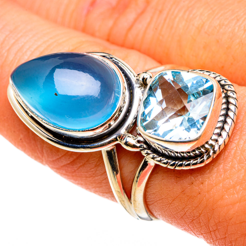 Aqua Chalcedony Rings handcrafted by Ana Silver Co - RING86930